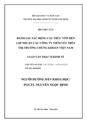 Luận văn đánh giá tác động cấu trúc vốn đến lợi nhuận các công ty niêm yết trên thị trường chứng khoán việt nam