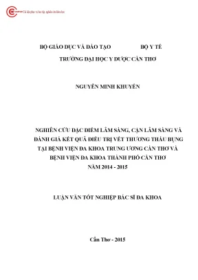 1983 nghiên cứu đặc điểm lâm sàng cận lâm sàng và đánh giá kết quả điều trị vết thương thấu bụng tại bv đa khoa trung ương cần thơ và bv đa khoa tp cần thơ