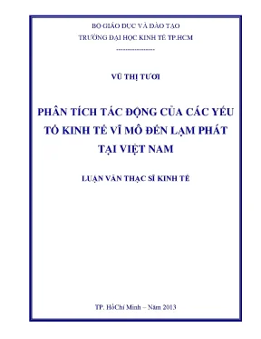 Luận văn phân tích tác động của các yếu tố kinh tế vĩ mô đến lạm phát tại việt nam