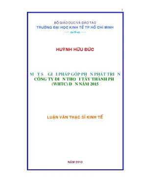 Luận văn một số giải pháp góp phần phát triển công ty điện thoại tây thành phố whtc đến năm 2015