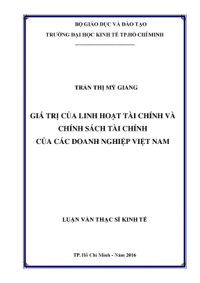 Luận văn giá trị của linh hoạt tài chính và chính sách tài chính của các doanh nghiệp việt nam