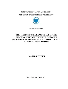 Luận văn the mediating role of trust in the relationship between key account management programs and commitment a dealer perspective