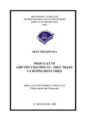 Pháp luật về góp vốn vào công ty thực trạng và hướng hoàn thiện