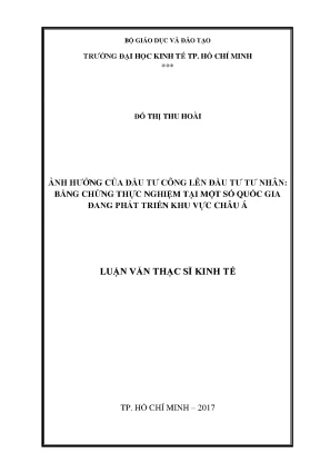 Luận văn ảnh hưởng của đầu tư công lên đầu tư tư nhân bằng chứng thực nghiệm tại một số quốc gia đang phát triển khu vực châu á
