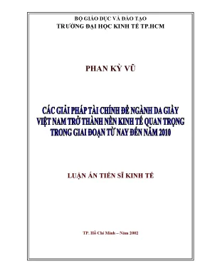 Luận văn các giải pháp tài chính để ngành da giầy việt nam trở thành nền kinh tế quan trọng trong giai đoạn từ nay đến năm 2010