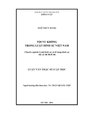 Tội vu khống trong luật hình sự việt nam