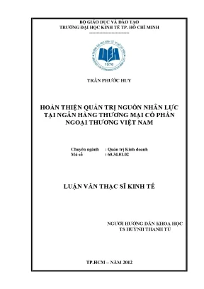 Luận văn hoàn thiện quản trị nguồn nhân lực tại ngân hàng thương mại cổ phần ngoại thương việt nam