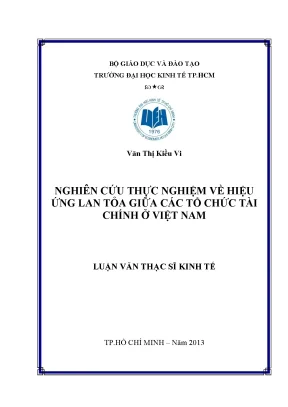Luận văn nghiên cứu thực nghiệm về hiệu ứng lan tỏa giữa các tổ chức tài chính ở việt nam