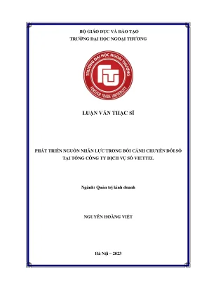 Luận văn thạc sĩ phát triển nguồn nhân lực trong bối cảnh chuyển đổi số tại tổng công ty dịch vụ số viettel