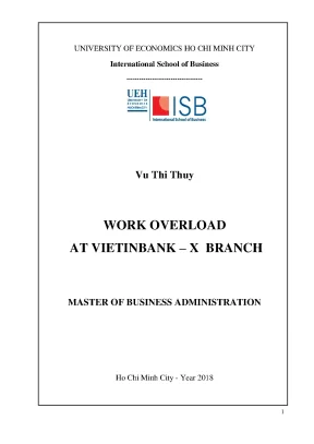 Luận văn work overload at vietinbank x branch