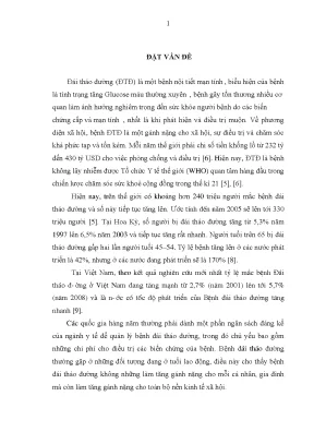Luận văn nghiên cứu thực trạng bệnh đái tháo đường và đánh giá kết quả quản lý chương trình phòng chống bệnh đái tháo đường ở người 30 69 tuổi