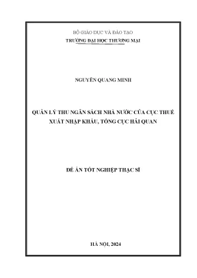 Luận văn quản lý thu ngân sách nhà nước của cục thuế xuất nhập khẩu tổng cục hải quan