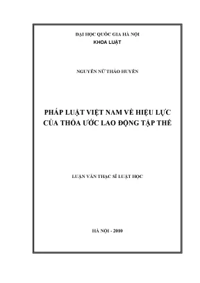 Pháp luật việt nam về hiệu lực của thỏa ước lao động