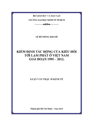 Luận văn kiểm định tác động của kiều hối tới lạm phát ở việt nam giai đoạn 1995 2012