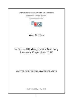 Luận văn ineffective hr management at nam long investment corporation nlic