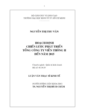 Luận văn hoạch định chiến lược phát triển tổng công ty viễn thông ii đến năm 2015