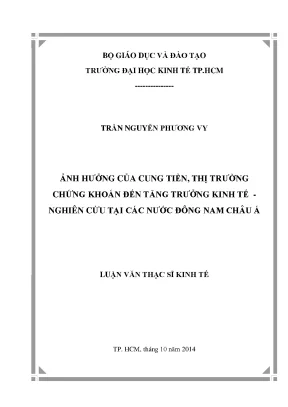 Luận văn ảnh hưởng của cung tiền thị trường chứng khoán đến tăng trưởng kinh tế nghiên cứu tại các nước đông nam á