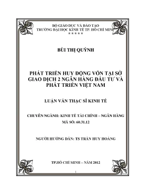 Luận văn phát triển huy động vốn tại sở giao dịch 2 ngân hàng đầu tư và phát triển việt nam