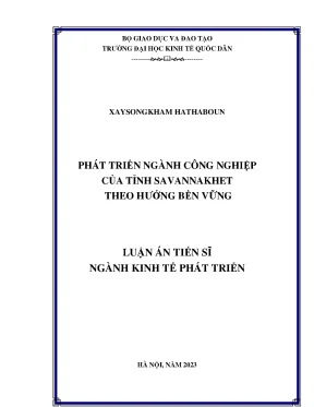 Phát triển ngành công nghiệp của tỉnh savannakhet theo hướng bền vững