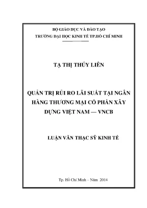 Luận văn quản trị rủi ro lãi suất tại ngân hàng thương mại cổ phần xây dựng việt nam vncb