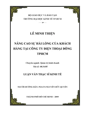 Luận văn nâng cao sự hài lòng của khách hàng tại công ty điện thoại đông tp hcm