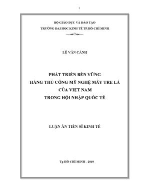 Luận văn phát triển bền vững hàng thủ công mỹ nghệ mây tre lá của việt nam trong hội nhập quốc tế