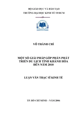 Luận văn một số giải pháp góp phần phát triển du lịch tỉnh khánh hòa đến năm 2010