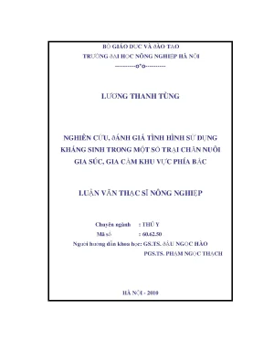 Nghiên cứu đánh giá tình hình sử dụng kháng sinh trong một số trại chăn nuôi gia súc gia cầm khu vực phía bắc