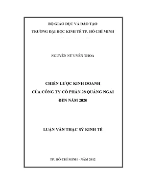 Luận văn chiến lược kinh doanh của công ty cổ phần 28 quảng ngãi đến năm 2020