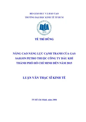 Luận văn nâng cao năng lực cạnh tranh của gas saigon petro thuộc công ty dầu khí tp hồ chí minh đến năm 2015