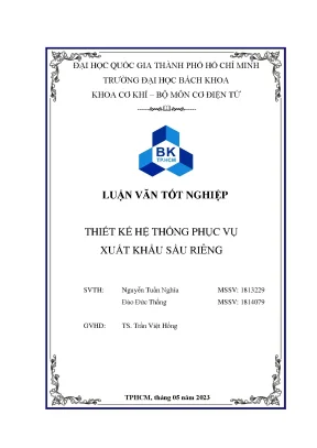 Luận văn tốt nghiệp thiết kế hệ thống phục vụ xuất khẩu sầu riêng