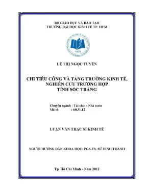 Luận văn chi tiêu công và tăng trưởng kinh tế nghiên cứu trường hợp tỉnh sóc trăng