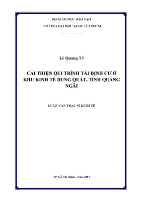 Luận văn cải thiện qui trình tái định cư ở khu kinh tế dung quất tỉnh quảng ngãi