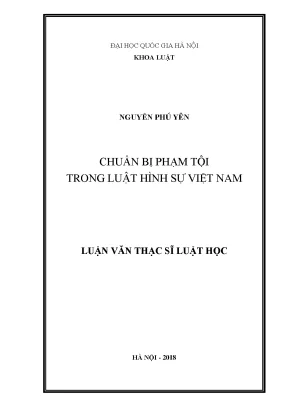 Chuẩn bị phạm tội trong luật hình sự việt nam