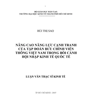 Luận văn nâng cao năng lực cạnh tranh của tập đoàn bưu chính viễn thông việt nam trong bối cảnh hội nhập kinh tế quốc tế
