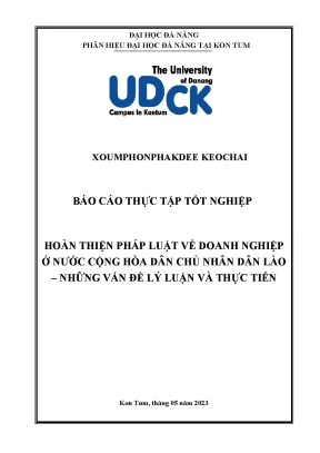 Hoàn thiện pháp luật về doanh nghiệp ở nước cộng hòa dân chủ nhân dân lào những vấn đề lý luận và thực tiễn