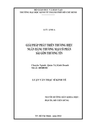 Luận văn giải pháp phát triển thương hiệu ngân hàng thương mại cổ phần sài gòn thương tín