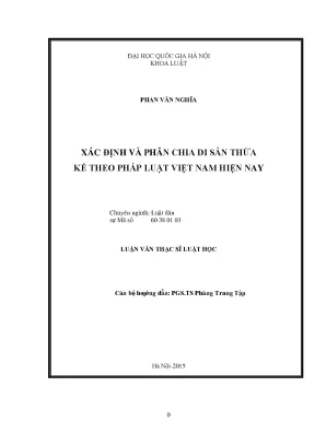 Xác định và phân chia di sản thừa kế theo pháp luật việt nam hiện nay