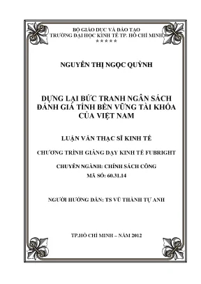 Luận văn dựng lại bức tranh ngân sách đánh giá tính bền vững tài khóa của việt nam