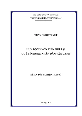 Luận văn huy động vốn tiền gửi tại quỹ tín dụng nhân dân vân canh