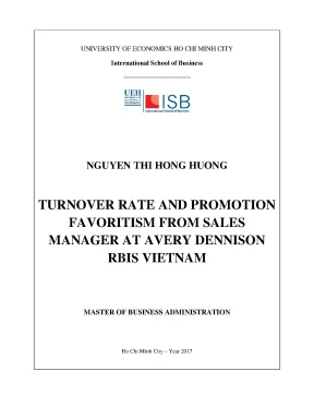 Luận văn turnover rate and promotion favoritism from sales manager at avery dennison rbis vietnam