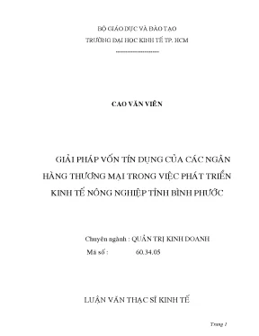 Luận văn giải pháp vốn tín dụng của các ngân hàng thương mại trong việc phát triển kinh tế nông nghiệp tỉnh bình phước