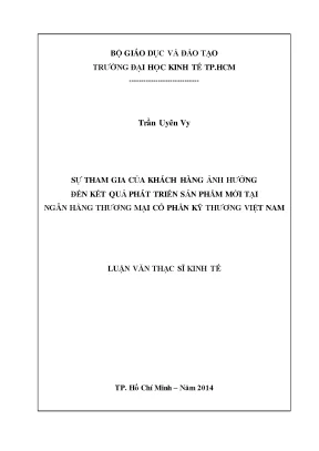 Luận văn sự tham gia của khách hàng ảnh hưởng đến kết quả phá triển sản phẩm mới tại ngân hàng thương mại cổ phần kỹ thương việt nam