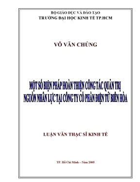 Luận văn một số biện pháp hoàn thiện công tác quản trị nguồn nhân lực tại công ty cổ phần điện tử biên hòa