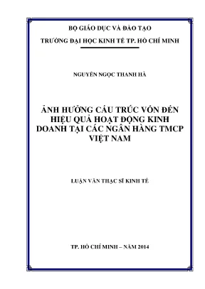 Luận văn ảnh hưởng cấu trúc vốn đến hiệu quả hoạt động kinh doanh tại các ngân hàng tmcp việt nam