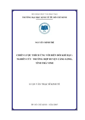 Luận văn chiến lược thích ứng với biến đổi khí hậu nghiên cứu trường hợp huyện càng long tỉnh trà vinh