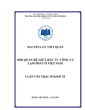 Luận văn mối quan hệ giữa đầu tư công và lạm phát ở việt nam luận văn thạc sĩ