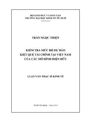 Luận văn kiểm tra mức độ dự báo kiệt quệ tài chính tại việt nam của các mô hình hiện hữu