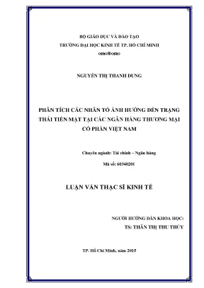 Luận văn phân tích các nhân tố ảnh hưởng đến trạng thái tiền mặt tại các ngân hàng thương mại cổ phần việt nam