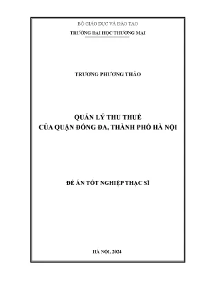 Luận văn quản lý thu thuế của quận đống đa thành phố hà nội
